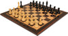 British Staunton Chess Set - Ebonized & Natural Boxwood Pieces - Macassar & Bird's-Eye Maple Chess Board - 4" King