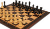 New Exclusive Series Chess Set - Ebonized & Natural Boxwood Pieces - Macassar & Bird's-Eye Maple Chess Board & Box - 4" King