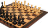 New Exclusive Series Chess Set - Ebonized & Natural Boxwood Pieces - Macassar & Bird's-Eye Maple Chess Board - 4" King