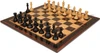 Fierce Knight Series Chess Set - Ebonized & Natural Boxwood Pieces - Macassar & Bird's-Eye Maple Chess Board - 4" King