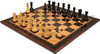Zagreb Series Chess Set - Ebony & Boxwood Pieces - Macassar & Bird's-Eye Maple Chess Board - 3.875" King