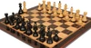 Zagreb Series Chess Set - Ebonized & Natural Boxwood Pieces - Macassar & Bird's-Eye Maple Chess Board - 3.875" King
