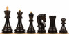 Zagreb Series Chess Set - Ebonized & Natural Boxwood Pieces - Macassar & Bird's-Eye Maple Chess Board - 3.25" King