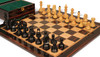 Dubrovnik Series Chess Set - Ebonized & Natural Boxwood Pieces - Macassar & Bird's-Eye Maple Chess Board & Box - 3.9" King