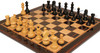 Dubrovnik Series Chess Set - Ebony & Boxwood Pieces - Macassar & Bird's-Eye Maple Chess Board - 3.9" King