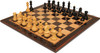 Dubrovnik Series Chess Set - Ebonized & Boxwood Pieces - Macassar & Bird's-Eye Maple Chess Board - 3.9" King