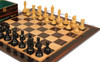 Old English Classic Staunton Chess Set - Ebonized & Natural Boxwood Pieces - Macassar & Bird's-Eye Maple Chess Board & Box - 3.9" King