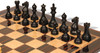 Old English Classic Staunton Chess Set - Ebonized & Natural Boxwood Pieces - Macassar & Bird's-Eye Maple Chess Board & Box - 3.9" King