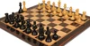 Old English Classic Staunton Chess Set - Ebonized & Natural Boxwood Pieces - Macassar & Bird's-Eye Maple Chess Board - 3.9" King