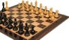 Old English Classic Staunton Chess Set - Ebonized & Natural Boxwood Pieces - Macassar & Bird's-Eye Maple Chess Board - 3.9" King