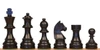 Queen's Gambit Chess Set - Ebonized & Natural Boxwood Pieces - Macassar & Bird's-Eye Maple Chess Board  - 3.75" King