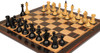 Queen's Gambit Final Match Chess Set - Ebonized & Natural Boxwood Pieces - Macassar & Bird's-Eye Maple Chess Board - 4" King