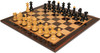 Vienna Coffee House Antique Reproduction Chess Set - Black & Boxwood Lacquered Pieces - Macassar & Bird's-Eye Maple Board & Box - 4" King