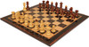 Vienna Coffee House Antique Reproduction Chess Set - Golden Rosewood & Boxwood Lacquered Pieces - Macassar & Bird's-Eye Maple Board & Box - 4" King