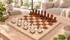 Scali Alabaster Chess Set - Brown & White - 15"