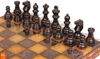 Scali Alabaster Chess Set with Storage Tray - Black & Agate - 15"