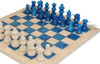 Scali Alabaster Chess Set with Storage Tray - Brown & White - 15"