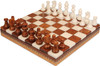 Scali Alabaster Chess Set with Storage Tray - Brown & White - 15"