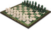 Scali Alabaster Chess Set with Deluxe Frame - Green & White - 15"