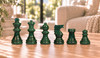 Scali Alabaster Chess Set with Deluxe Frame - Green & White - 15"