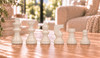 Scali Alabaster Chess Set with Deluxe Frame - Red & White - 15"