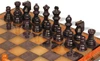 Scali Alabaster Chess Set with Deluxe Frame - Black & Agate - 15"