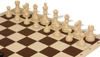 Deluxe Old Club Plastic Chess Set - Black & Ivory Pieces with Vinyl Rollup Board - Brown