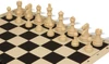 Deluxe Old Club Triple-Weighted Plastic Chess Set - Black & Ivory Pieces with Vinyl Rollup Board - Black