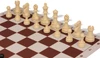 Deluxe Old Club Plastic Chess Set - Black & Ivory Pieces with Floppy Chess Board - Brown