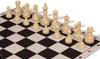 Deluxe Old Club Triple-Weighted Plastic Chess Set - Black & Ivory Pieces with Floppy Chess Board - Black