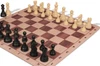 Deluxe Old Club Plastic Chess Set - Black & Ivory Pieces with Walnut & Maple Floppy Chess Board