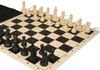 Deluxe Old Club Easy-Carry Plastic Chess Set - Black & Ivory Pieces with Vinyl Rollup Board - Black