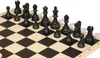 Deluxe Old Club Easy-Carry Plastic Chess Set - Black & Ivory Pieces with Vinyl Rollup Board - Black