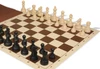Deluxe Old Club Easy-Carry Plastic Chess Set - Black & Ivory Pieces with Vinyl Rollup Board - Brown