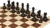 Deluxe Old Club Easy-Carry Plastic Chess Set - Black & Ivory Pieces with Vinyl Rollup Board - Brown