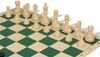 Deluxe Old Club Easy-Carry Plastic Chess Set - Black & Ivory Pieces with Vinyl Rollup Board - Green