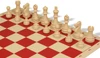 Deluxe Old Club Easy-Carry Plastic Chess Set - Black & Ivory Pieces with Vinyl Rollup Board - Red