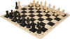 Deluxe Old Club Carry-All Plastic Chess Set - Black & Ivory Pieces with Vinyl Rollup Board - Black