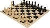 Deluxe Old Club Carry-All Triple Weighted Plastic Chess Set - Black & Ivory Pieces with Vinyl Rollup Board - Black