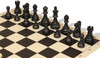 Deluxe Old Club Carry-All Triple Weighted Plastic Chess Set - Black & Ivory Pieces with Vinyl Rollup Board - Black