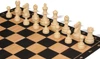 Deluxe Old Club Triple-Weighted Plastic Chess Set - Black & Ivory Pieces with Macassar Ebony & Maple Floppy Chess Board