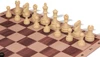 Deluxe Old Club Triple-Weighted Plastic Chess Set - Black & Ivory Pieces with Walnut & Maple Floppy Chess Board