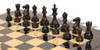 Deluxe Old Club Staunton Chess Set Ebony & Boxwood Pieces with Black & Ash Burl Board - 3.75" King