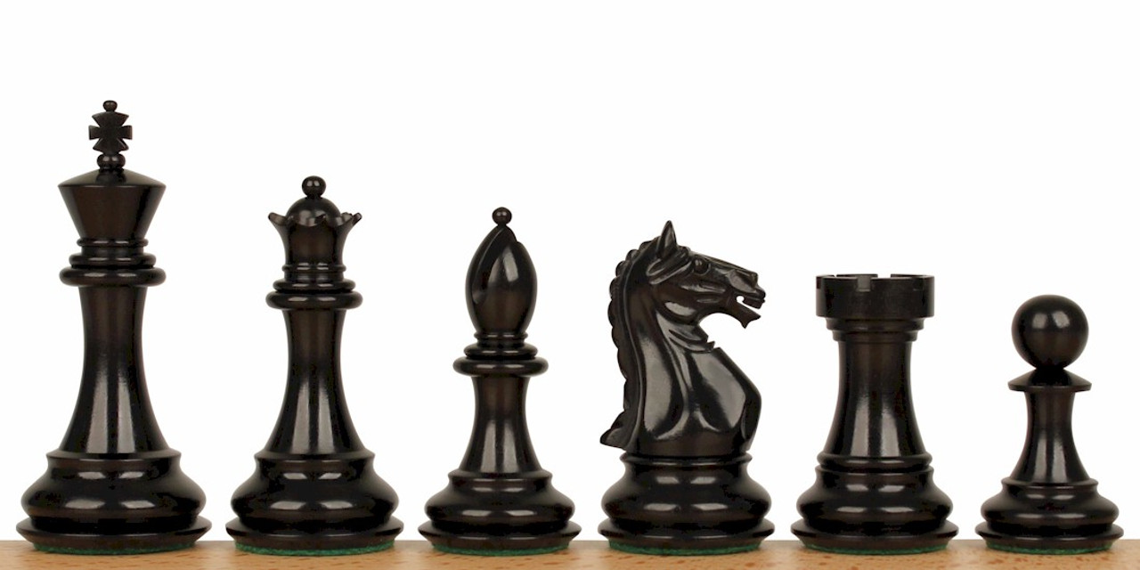 Chess Set - Black French Knight Pieces on Black and Birdseye Maple Ven –  WorldWise Imports