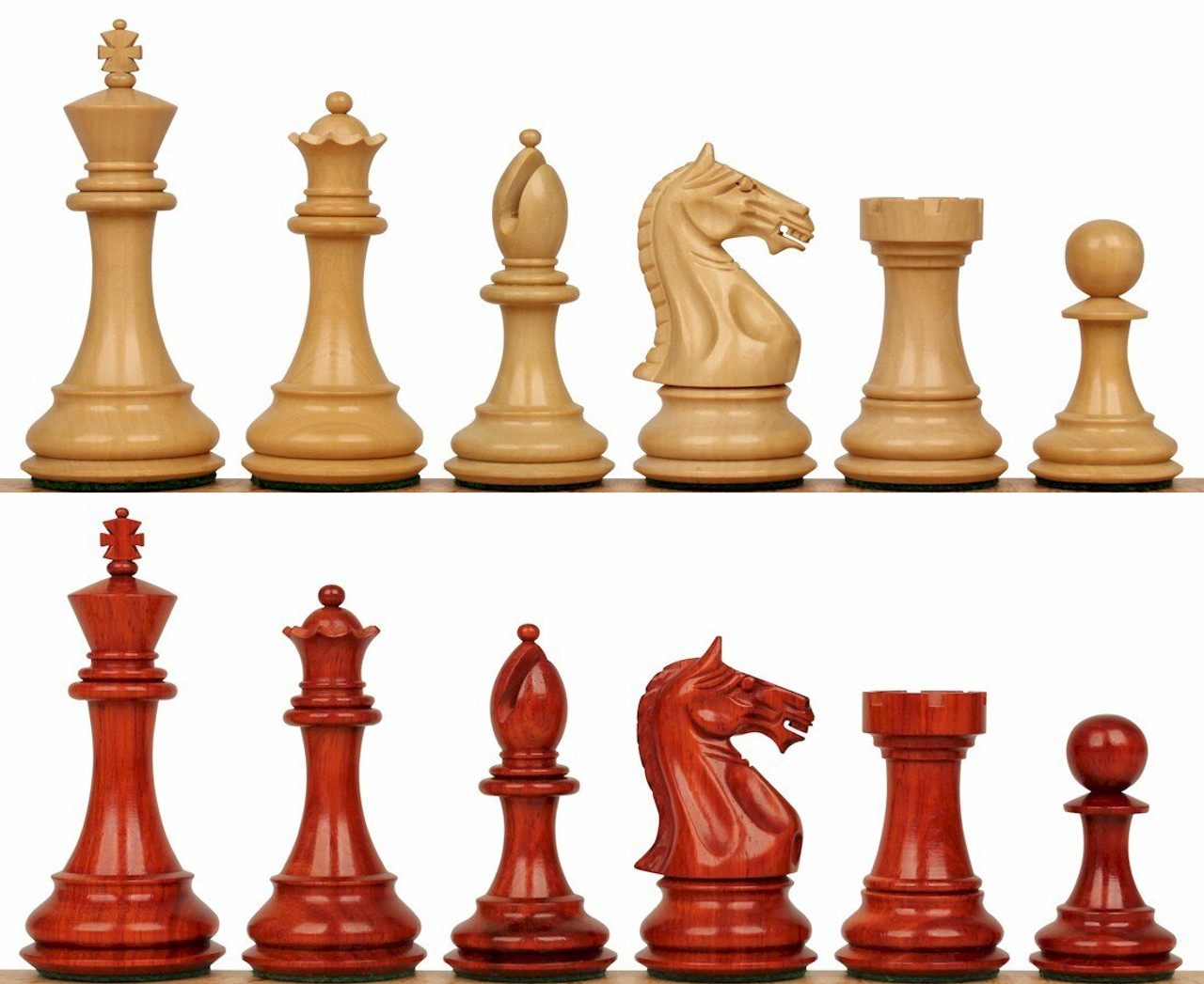 Fierce Knight Staunton Chess Set with Padauk & Boxwood Pieces - 4