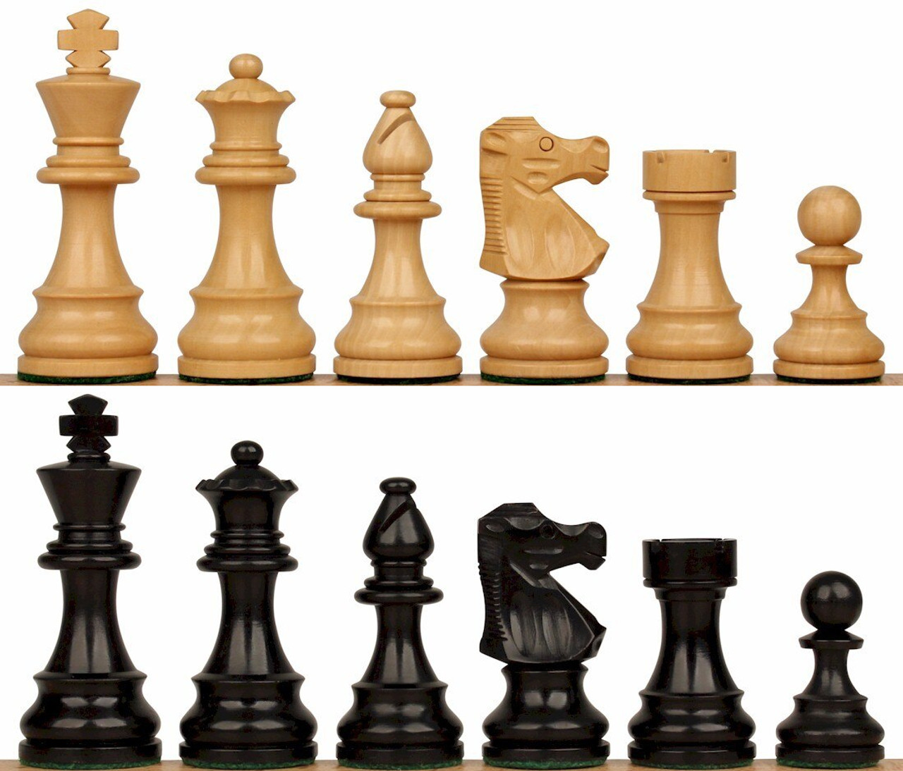 French Lardy Staunton Chess Set Ebonized & Boxwood Pieces with