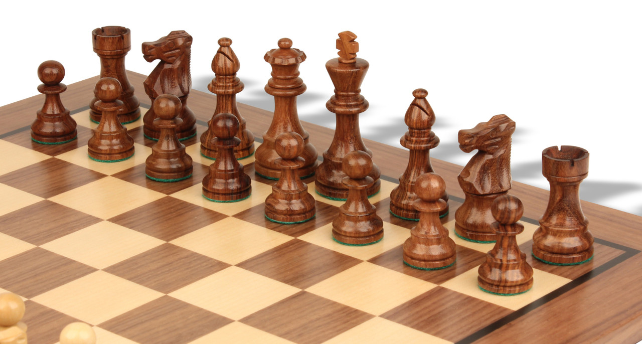 French Knight Black Mahogany Chess Set [RCPB101] - $240.00 - Regency Chess  - Finest Quality Chess Sets, Boards & Pieces