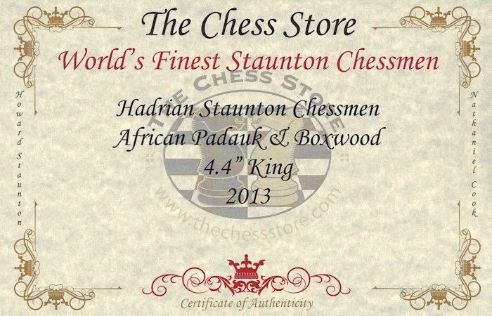 Hadrian Series Chess Set - Padauk & Boxwood Pieces - 4.4