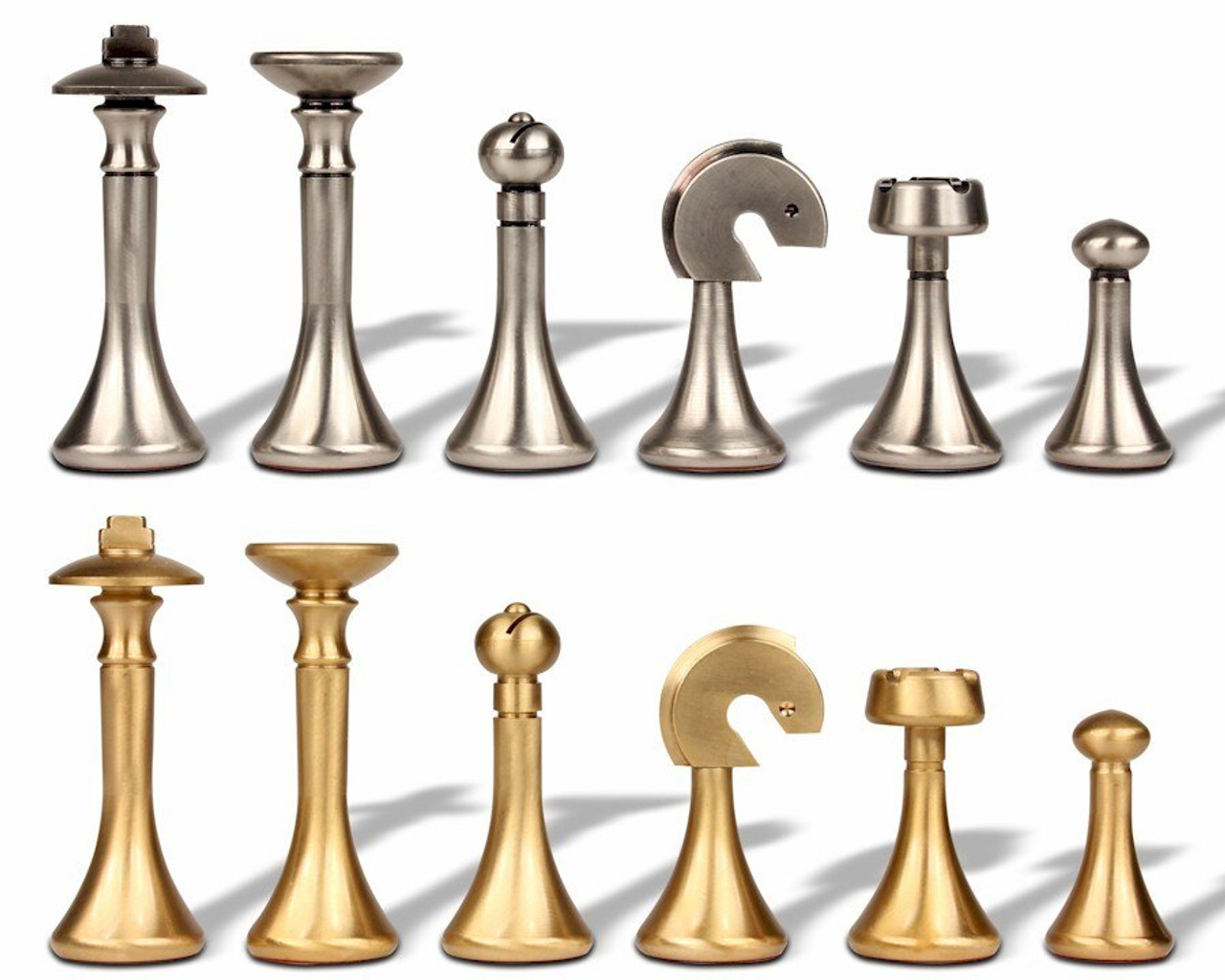 Small Solid Brass Staunton Chess Set by Italfama