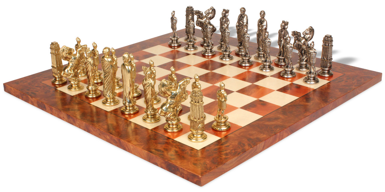 The Exquisite Carved Brass Chess Set